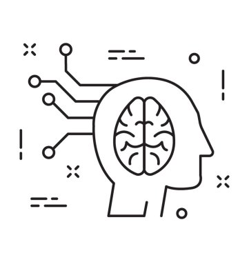 Beyin satırı vektör simgesi