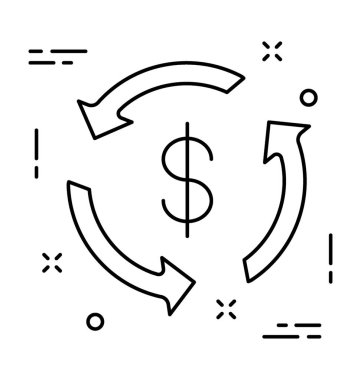 Para birimi değişim vektör simgesi