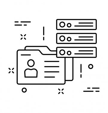 Klasör sunucu vektör simgesi