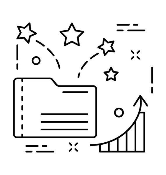 Gráfico Informe Línea Vector Icono — Archivo Imágenes Vectoriales