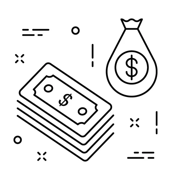 Money Line Vector Icon — Stock Vector