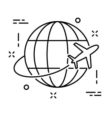 Dünya gezisi vektör simgesi