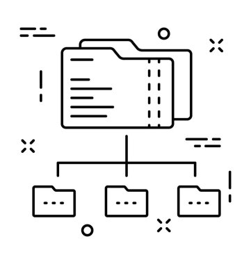 Bağlı klasör vektör simgesi
