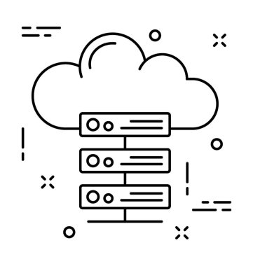 Sunucu bulut vektör simgesi