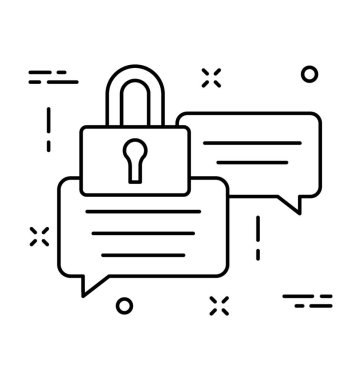 Sohbet güvenlik vektör simgesi