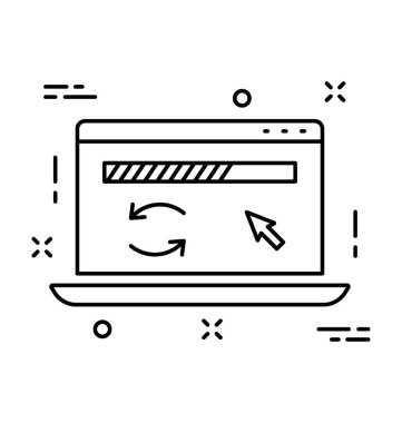 dizüstü bilgisayar çizgisi vektör simgesi