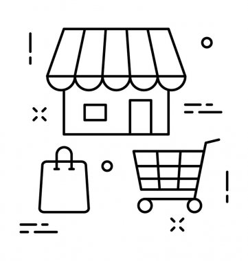 çevrimiçi alışveriş vektörü simgesi