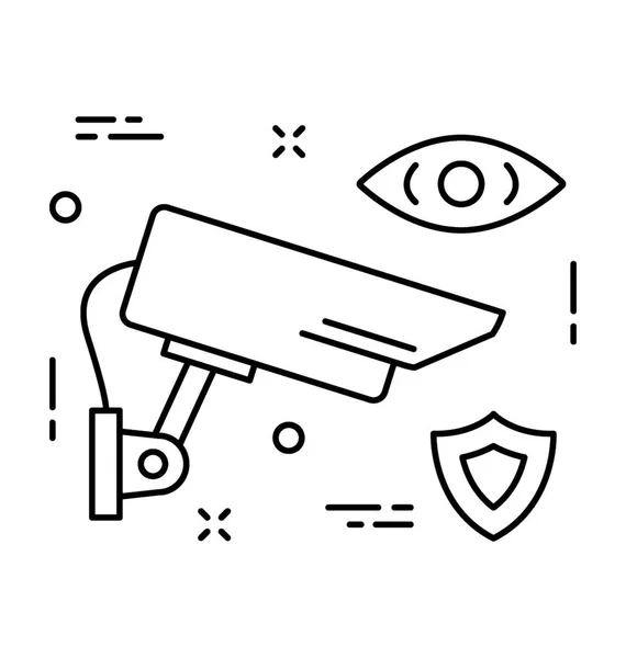 Línea Seguridad Vector Icono — Vector de stock