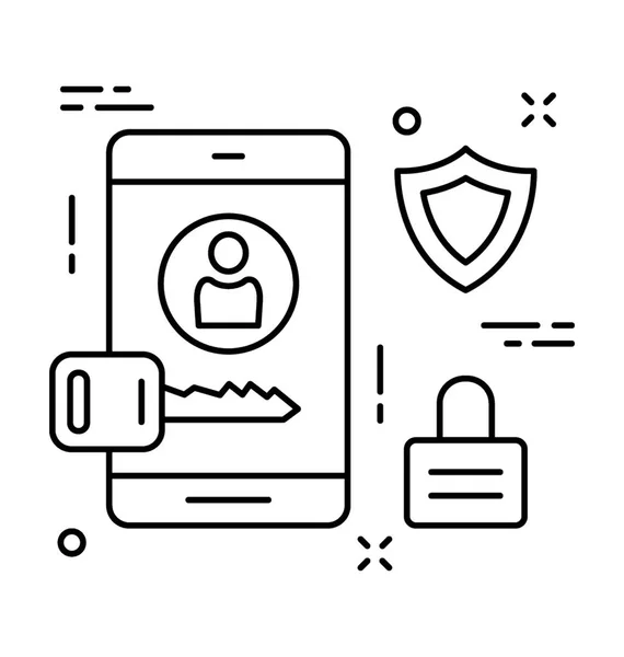 Mobile Security Vector Icon — Stock Vector