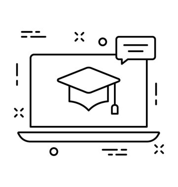 E öğrenme vektör simgesi