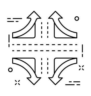 Dört yol vektör simgesi