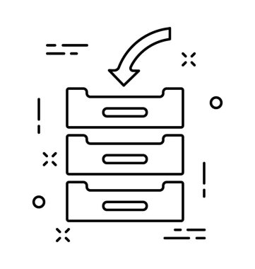 Gelen kutusu satırı vektör simgesi 