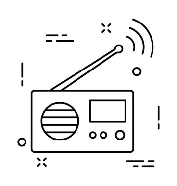 Radyo satırı vektör simgesi