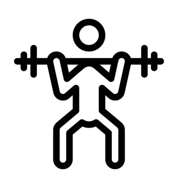 Vücut geliştirme satırı vektör simgesi 