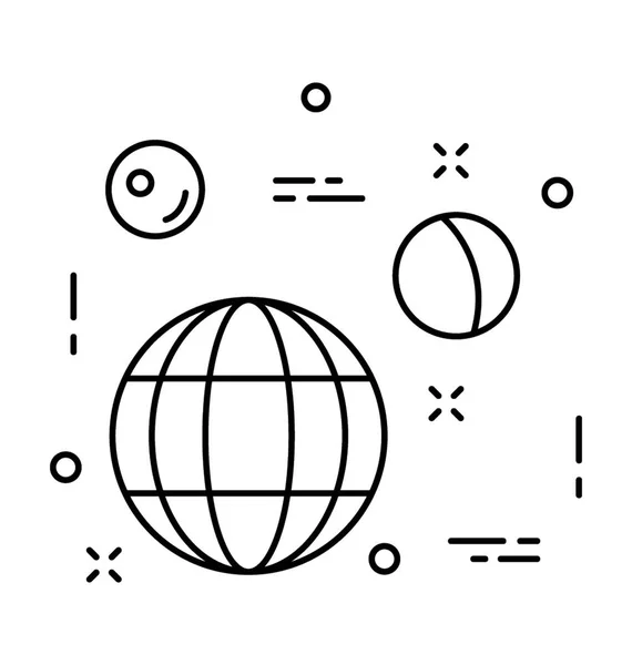 Linea Globe Icona Vettoriale — Vettoriale Stock