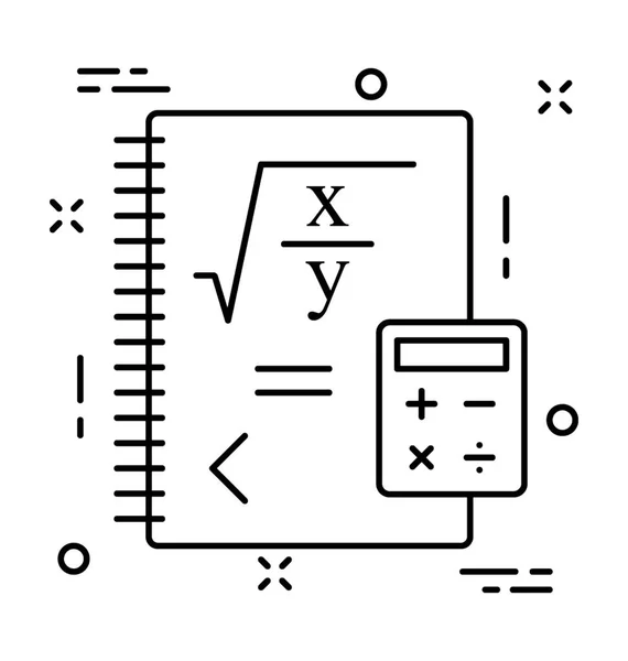 Icône Vectorielle Ligne Calcul — Image vectorielle