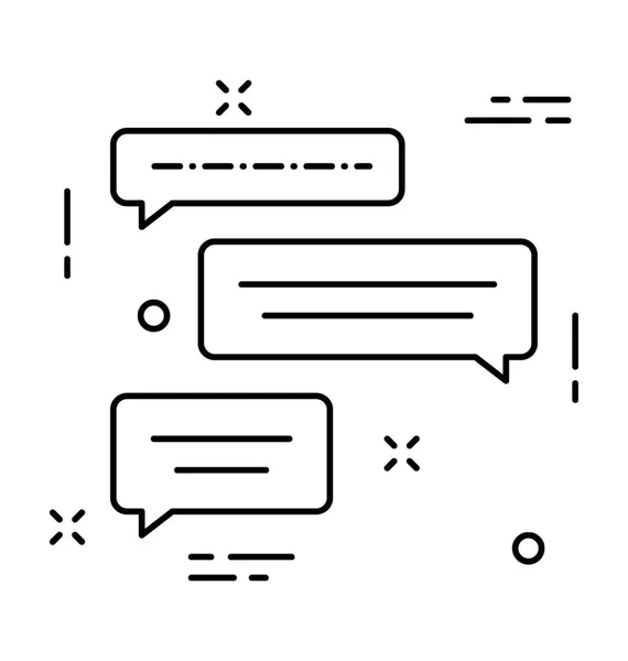 Chatting Line Vector Icon — Stock Vector