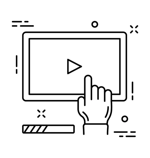 Video Streaming Vektorové Ikony — Stockový vektor