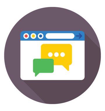 Canlı sohbet vektör simgesi