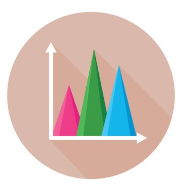 istatistik düz vektör simgesi