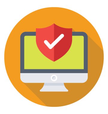 Virüsten koruma düz vektör simgesi