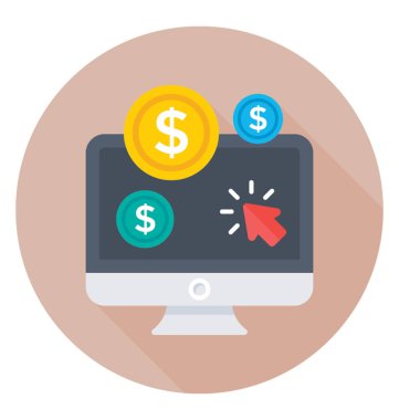 PPC düz vektör simgesi