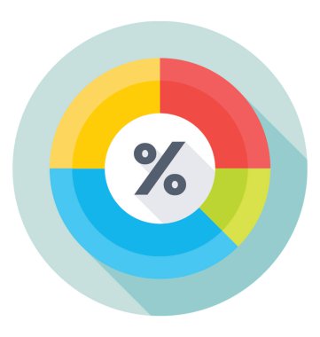 yüzde düz vektör simgesi