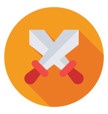 kılıçlar düz vektör simgesi