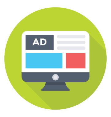 Reklam düz vektör simgesi