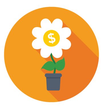 Büyüme düz vektör simgesi