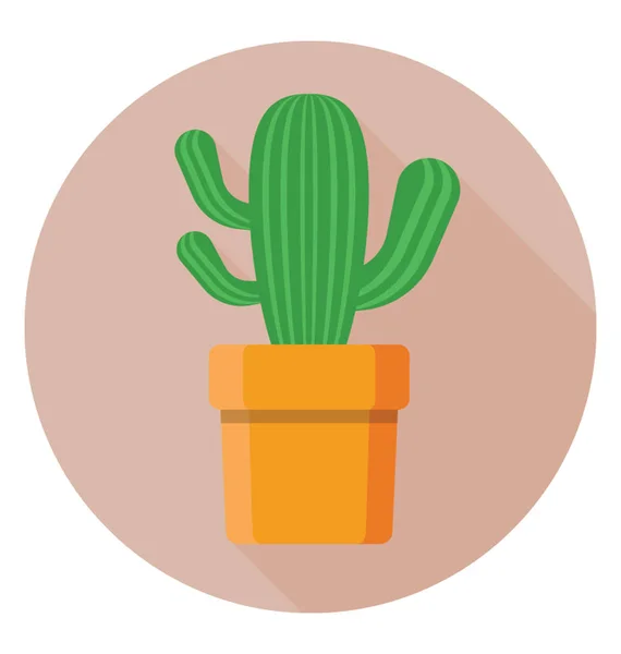 Cactus Icono Vector Plano — Vector de stock