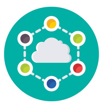 bulut ağ vektör simgesi