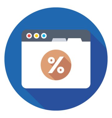 yüzde düz vektör simgesi