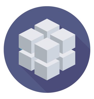 küp düz vektör simgesi