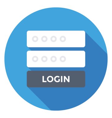 Oturum açma düz vektör simgesi