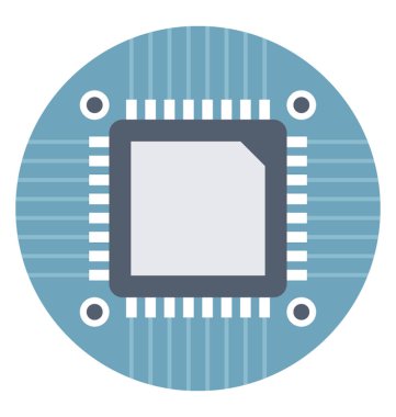 İşlemci Düz Vektör Simgesi