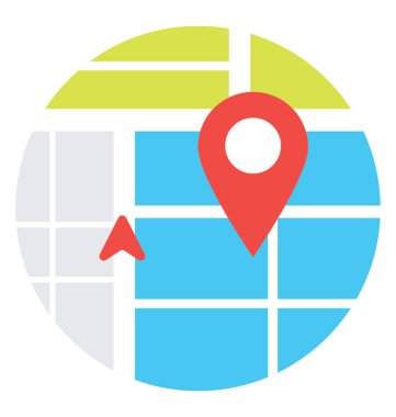 gps düz vektör simgesi