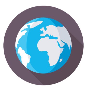 dünya düz vektör simgesi