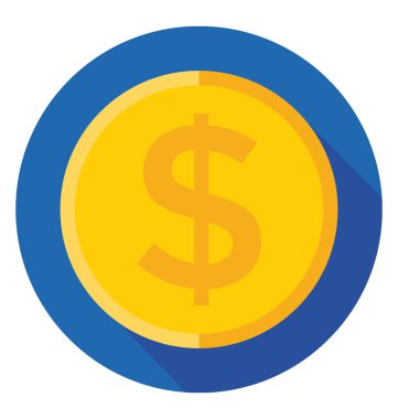 Dolar düz vektör simgesi