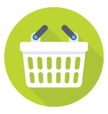 Sepet düz vektör simgesi