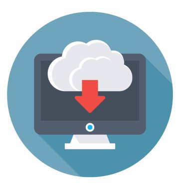 bulut indirme vektörü simgesi