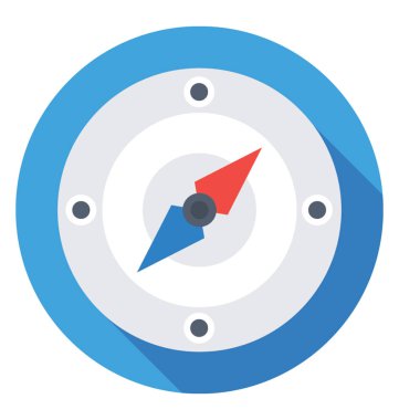 pusula düz vektör simgesi