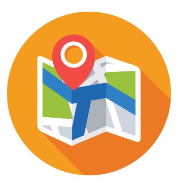 gps düz vektör simgesi