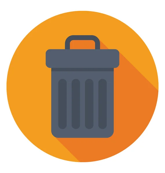 Vuilnisbak Platte Vector Icon — Stockvector