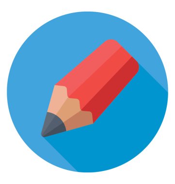 kalem düz vektör simgesi