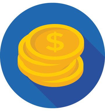 Dolar sikkeleri vektör simgesi 