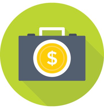 Para birimi evrak çantası vektör simgesi 