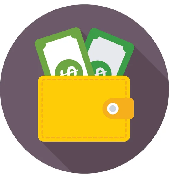 Wallet Flat Vector Icon — Stock Vector