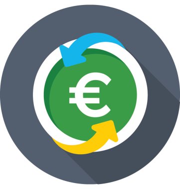 Euro değeri vektör simgesi 
