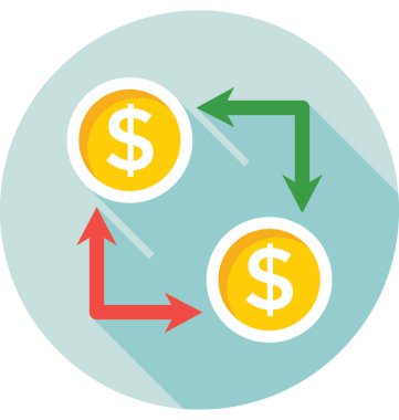 Dolar değeri vektör simgesi 